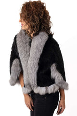 Women's exclusive mink coat Divna Black-Silver