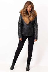 Women's winter leather jacket Andrea Black