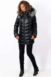 Women's winter leather jacket Daria Black
