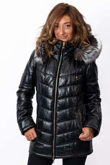 Women's winter leather jacket Daria Black