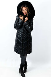 Women's winter leather jacket Tihomira Black