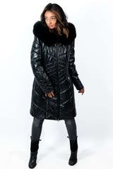 Women's winter leather jacket Tihomira Black