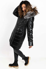 Women's winter leather jacket Teya Black