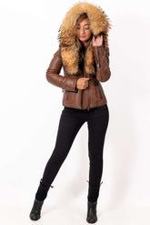 Women's winter leather jacket Andrea