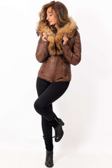 Women's winter leather jacket Andrea
