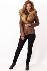 Women's winter leather jacket Andrea