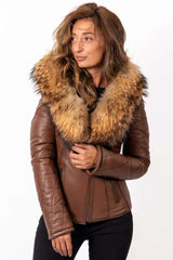 Women's winter leather jacket Andrea