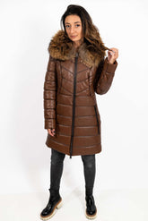 Women's winter leather jacket Teya