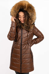 Women's winter leather jacket Teya