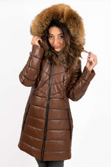 Women's winter leather jacket Teya
