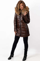 Women's winter leather jacket Teya Short