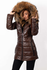Women's winter leather jacket Teya Short