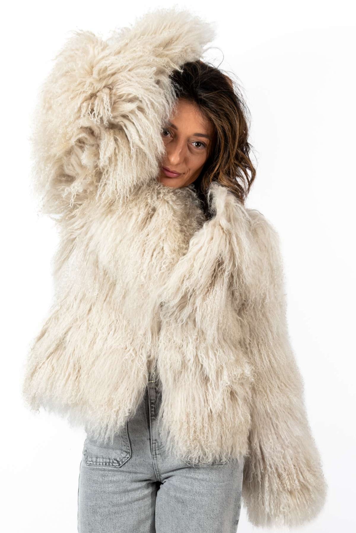 Women's exclusive coat Alina from Mongolian lamb