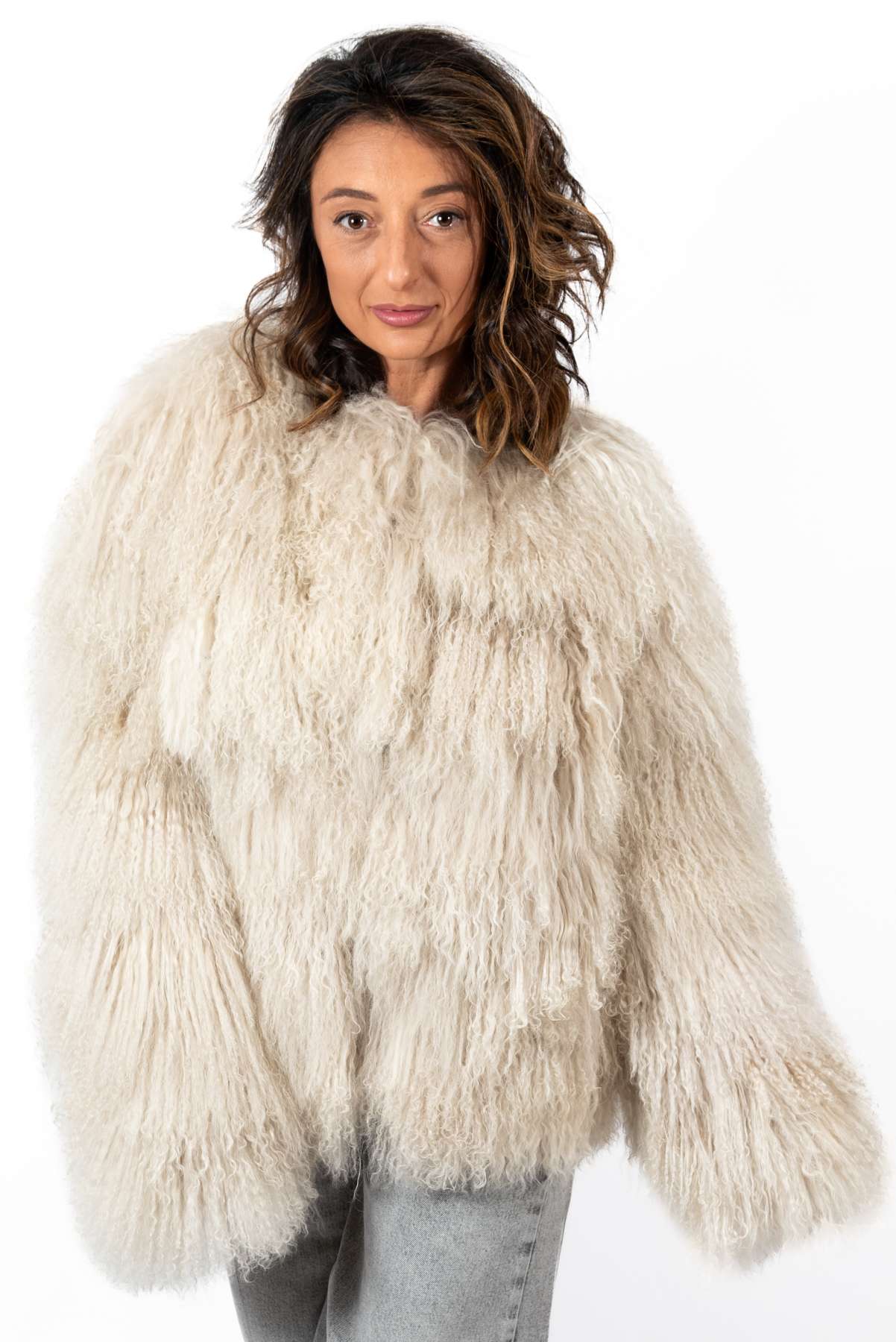 Women's exclusive coat Alina from Mongolian lamb
