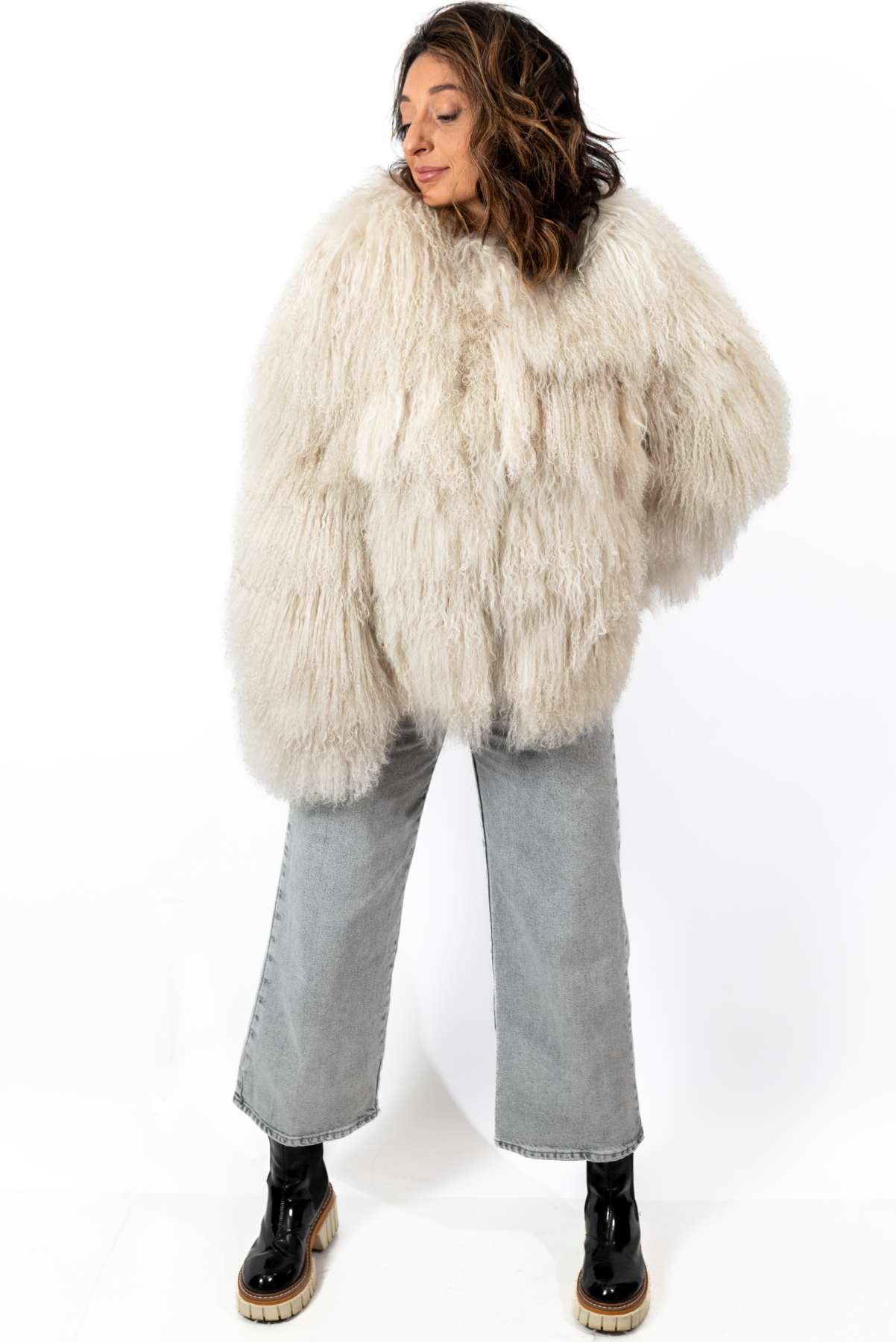 Women's exclusive coat Alina from Mongolian lamb