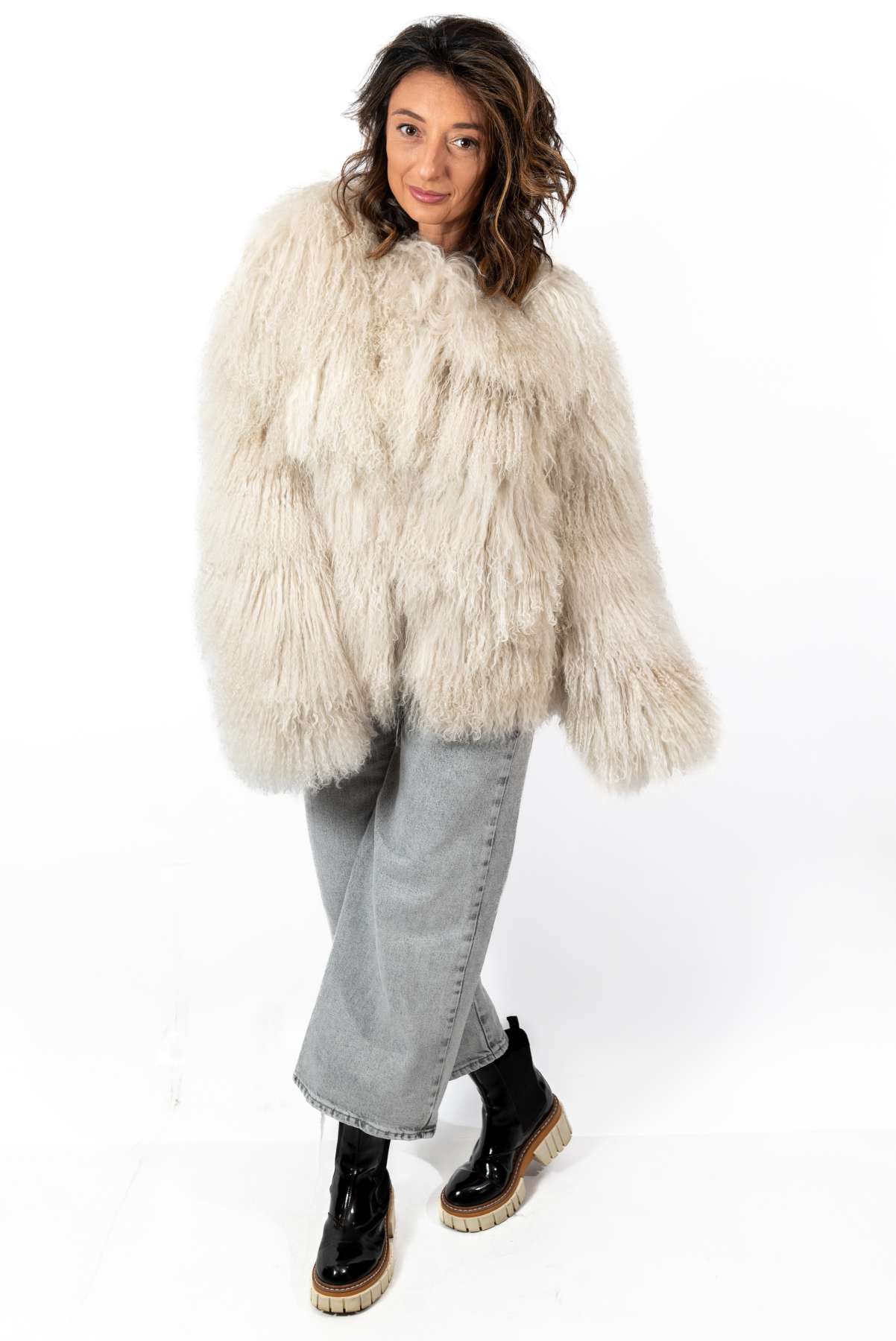 Women's exclusive coat Alina from Mongolian lamb
