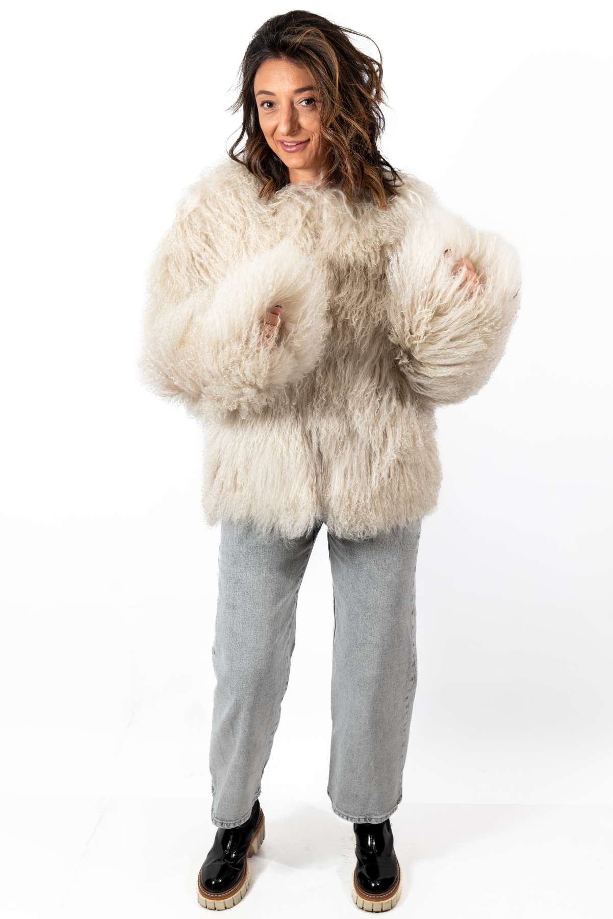 Women's exclusive coat Alina from Mongolian lamb