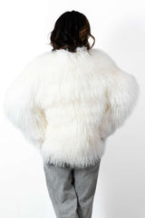 Women's exclusive coat Alina from Mongolian lamb White