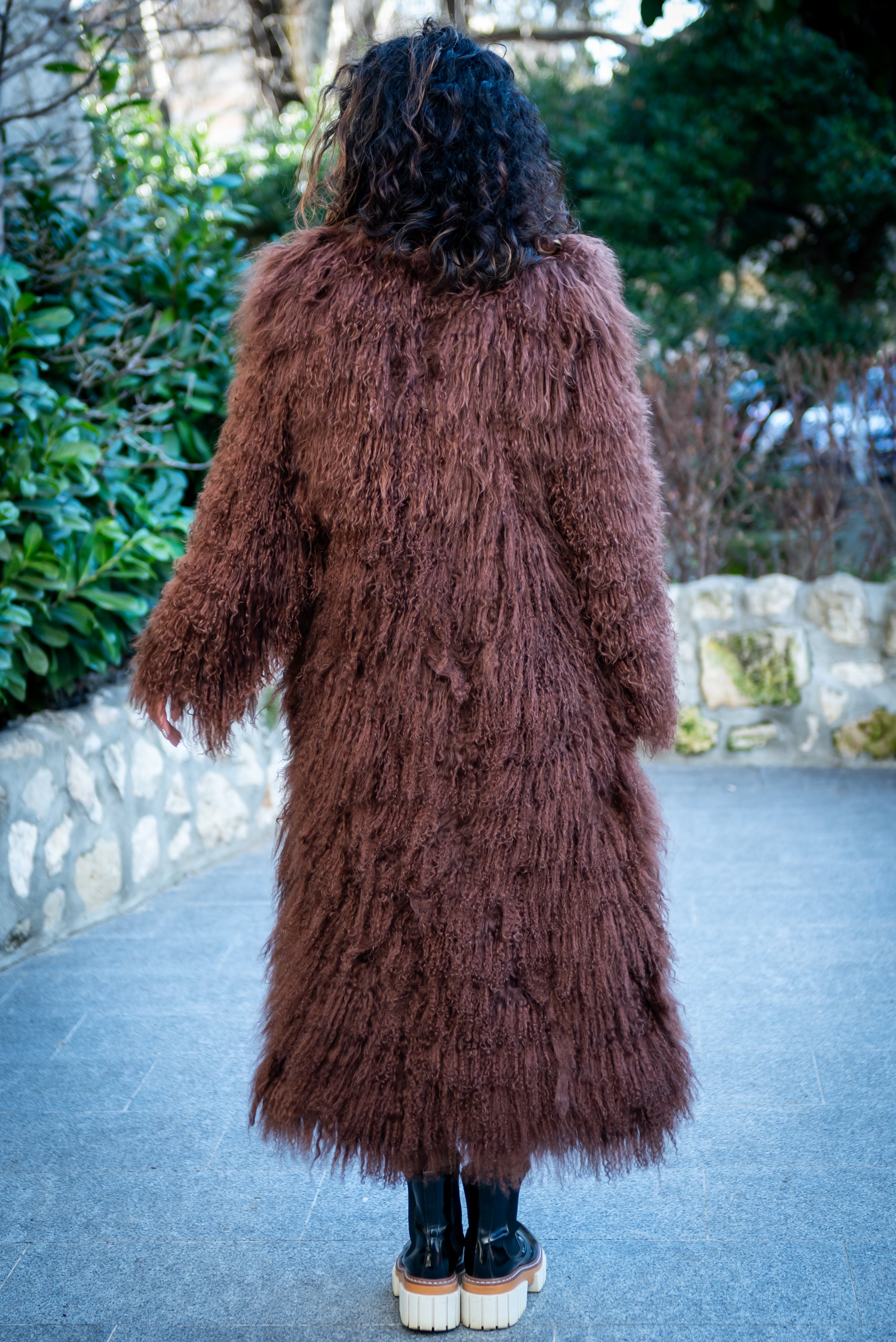 Women's exclusive long coat from Mongolian lamb