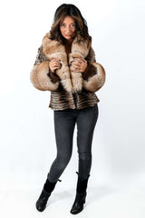 Women's exclusive Chinchilla coat Anelia Brown