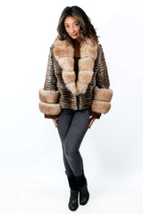 Women's exclusive Chinchilla coat Anelia Brown
