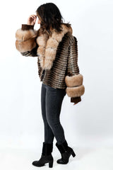 Women's exclusive Chinchilla coat Anelia Brown