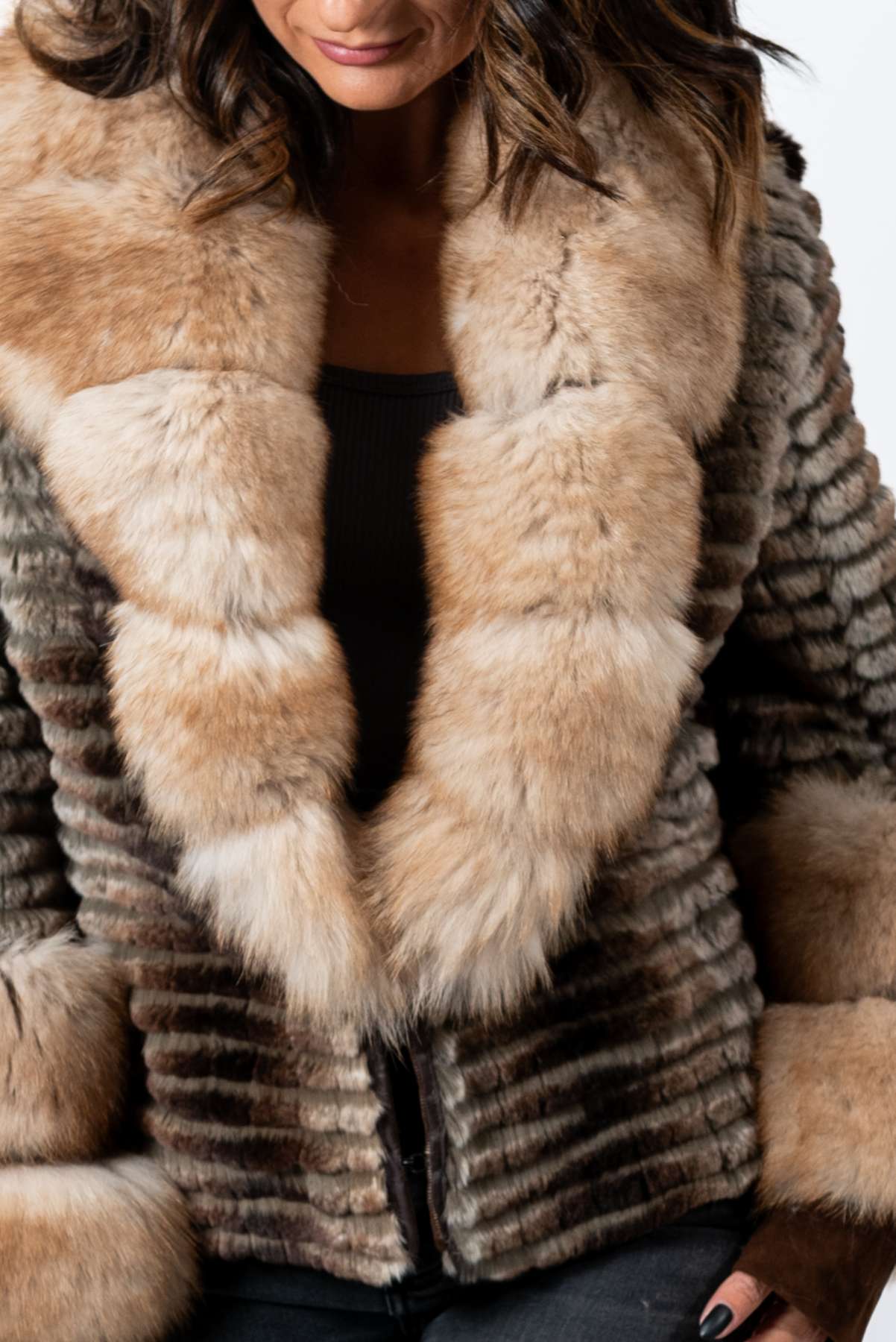 Women's exclusive Chinchilla coat Anelia Brown