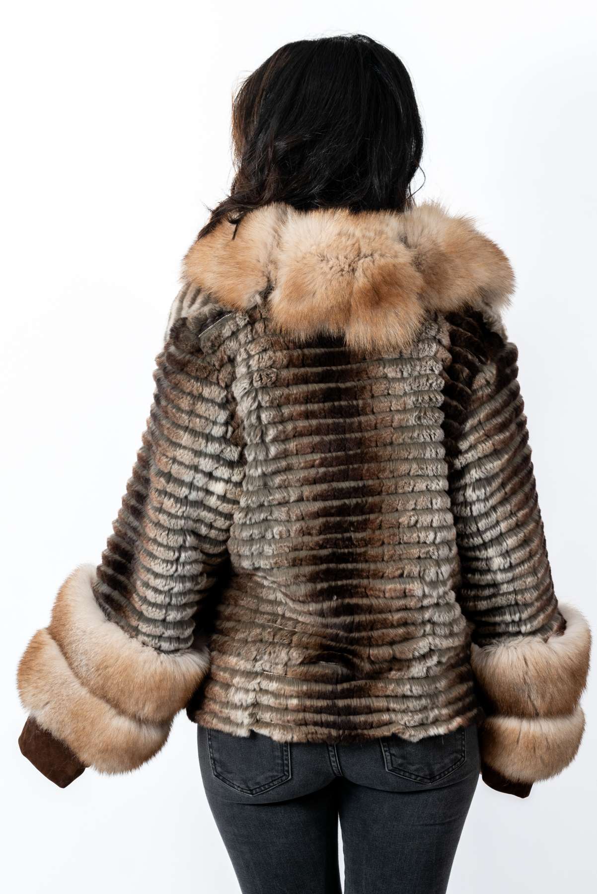 Women's exclusive Chinchilla coat Anelia Brown