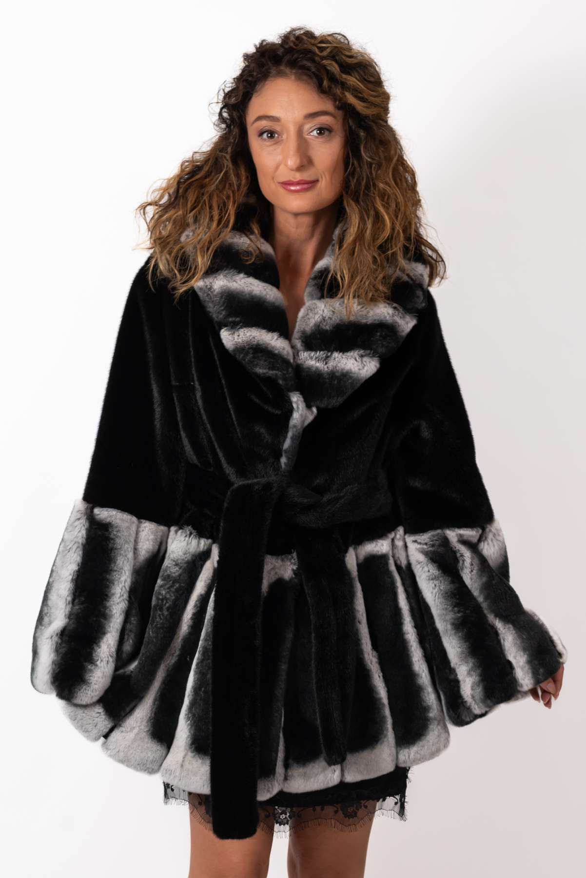 Women's chinchilla coat Alina Natural
