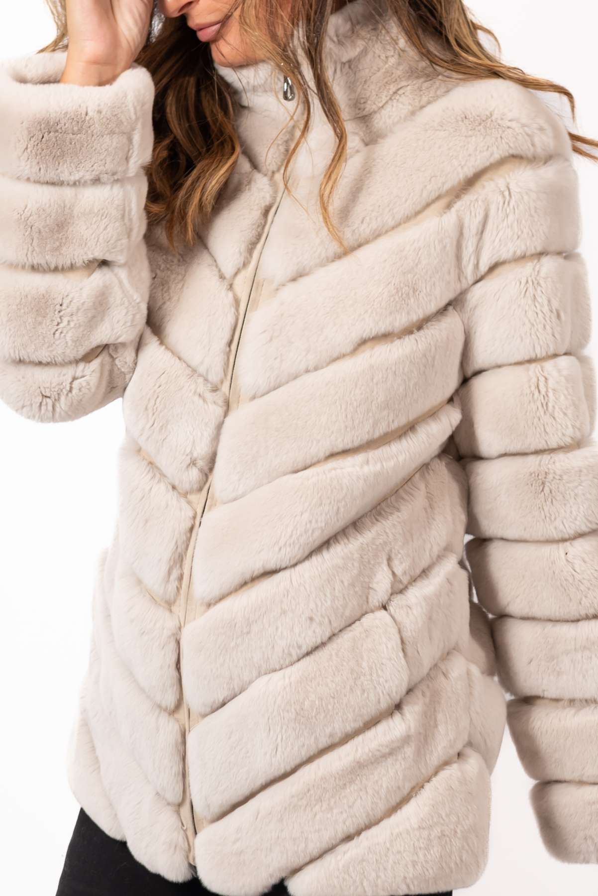Women's chinchilla coat Lorraine Beige