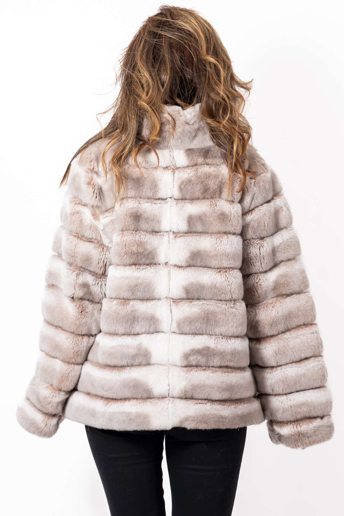 Women's chinchilla coat Valeria 2 in 1 Melange