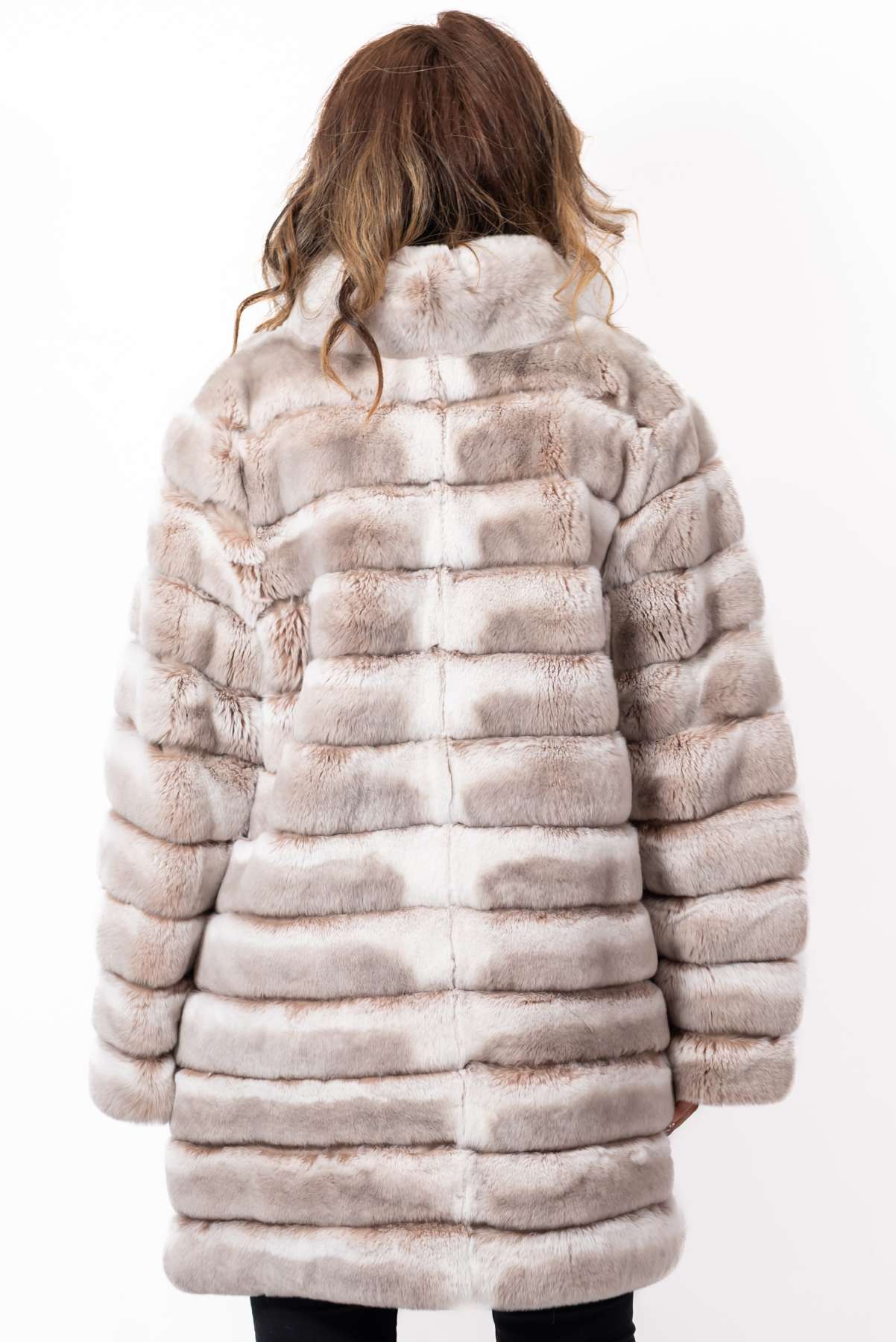 Women's chinchilla coat Valeria 2 in 1 Melange