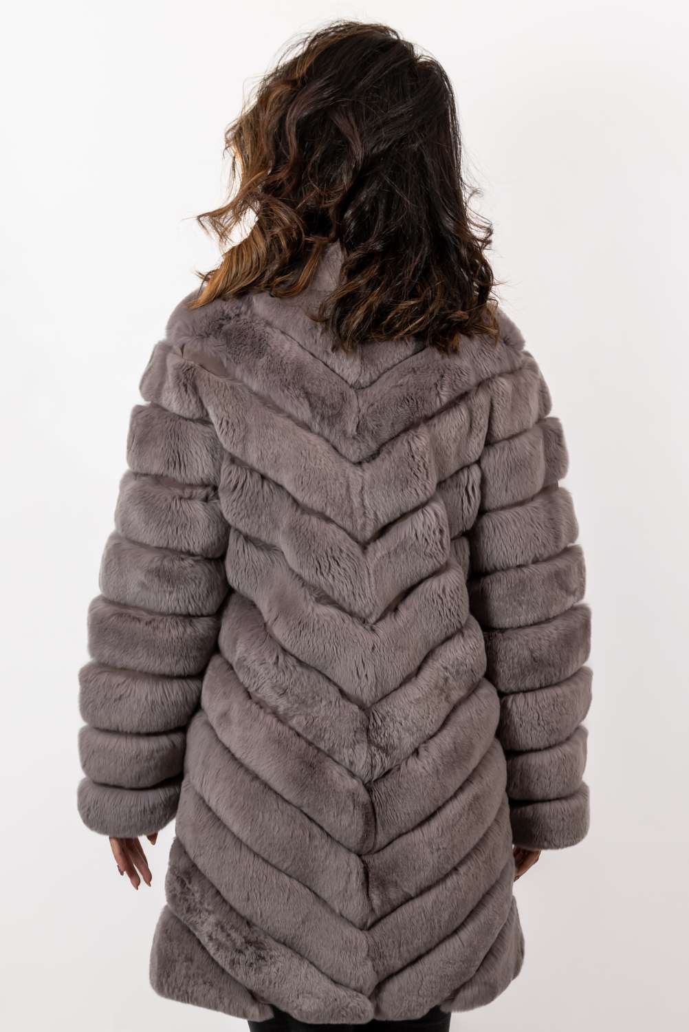 Women's chinchilla coat Valentina Grey