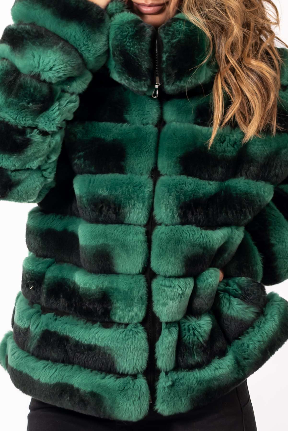 Women's chinchilla coat Galena Green