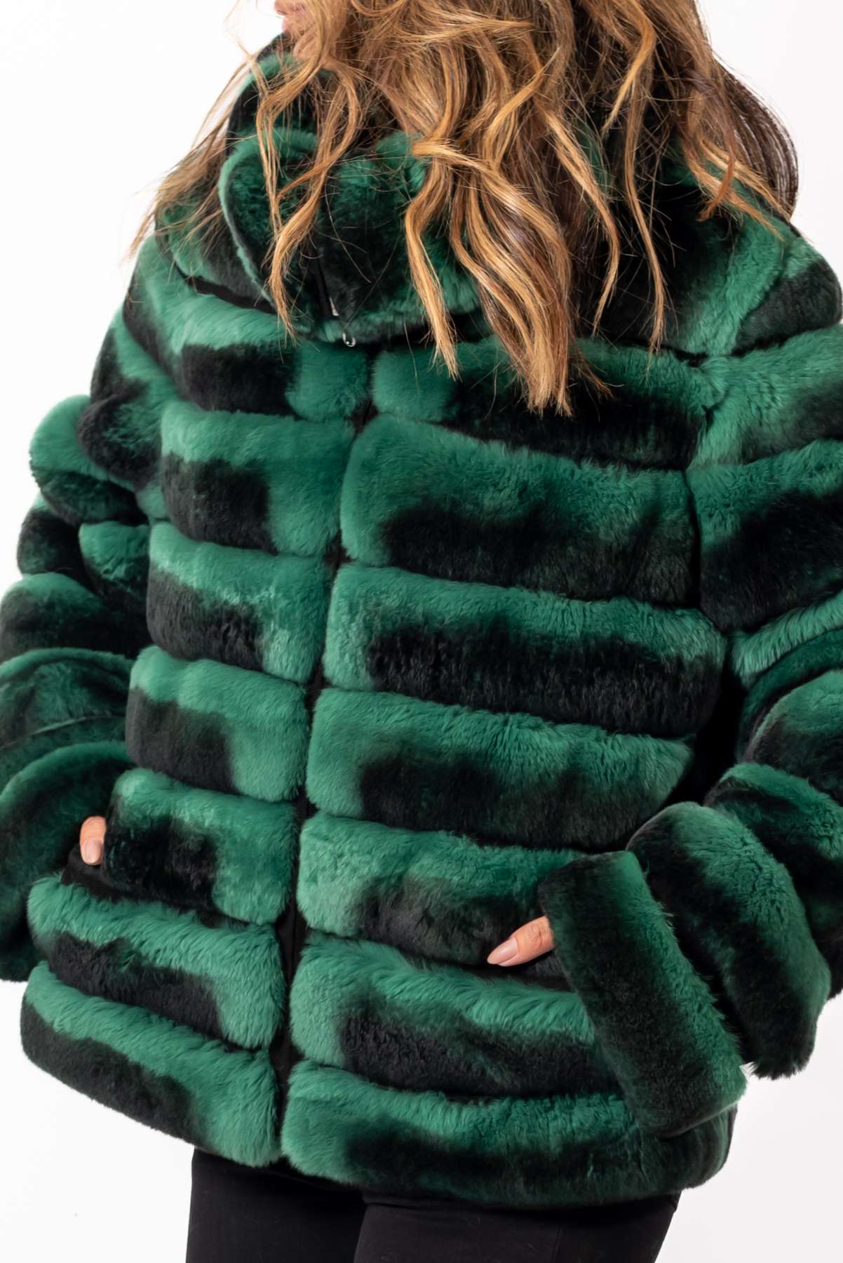 Women's chinchilla coat Galena Green
