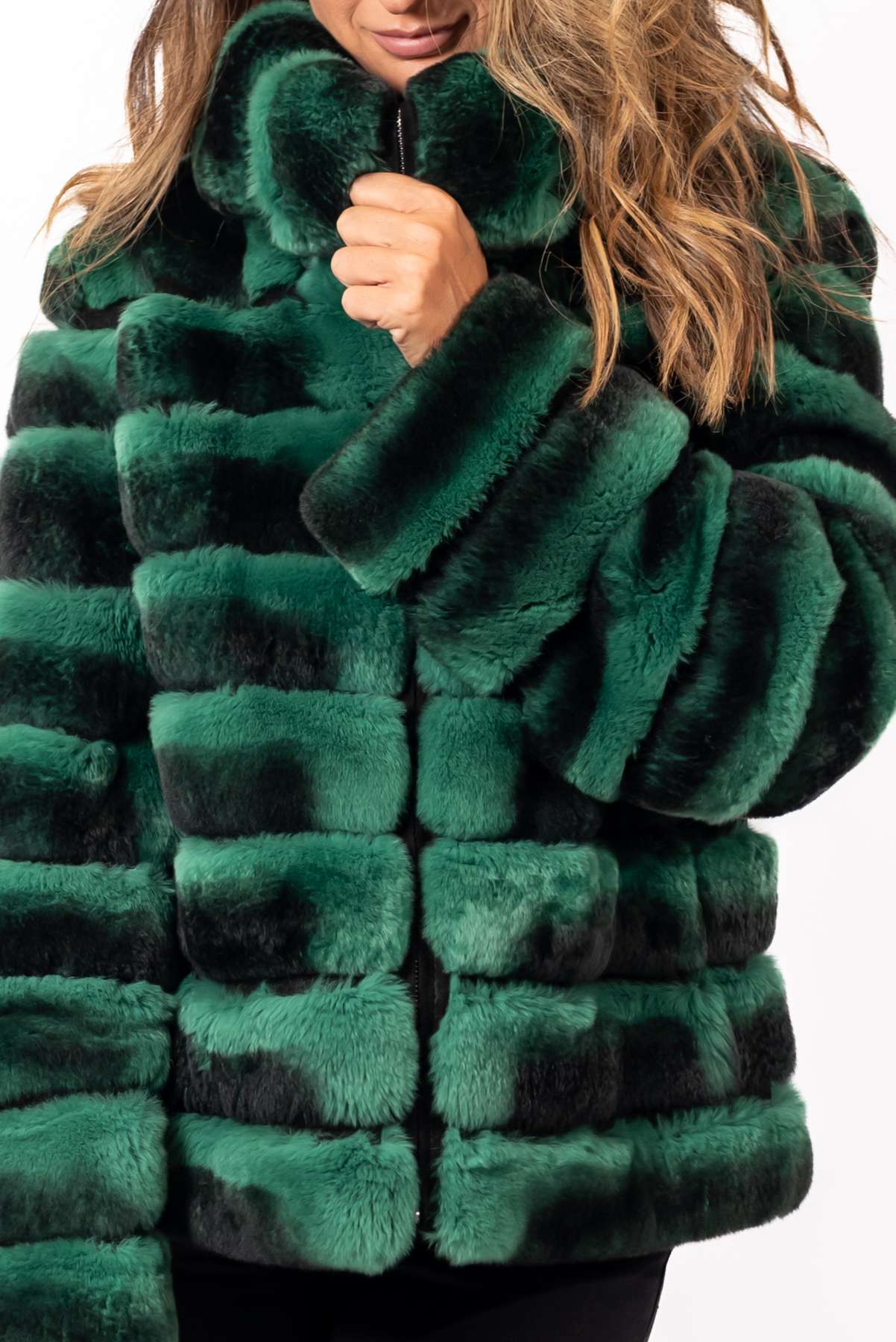 Women's chinchilla coat Galena Green