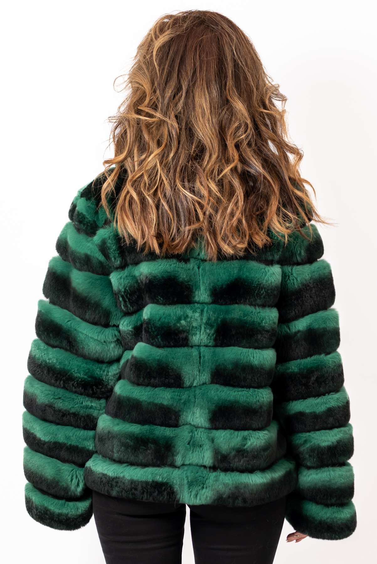 Women's chinchilla coat Galena Green