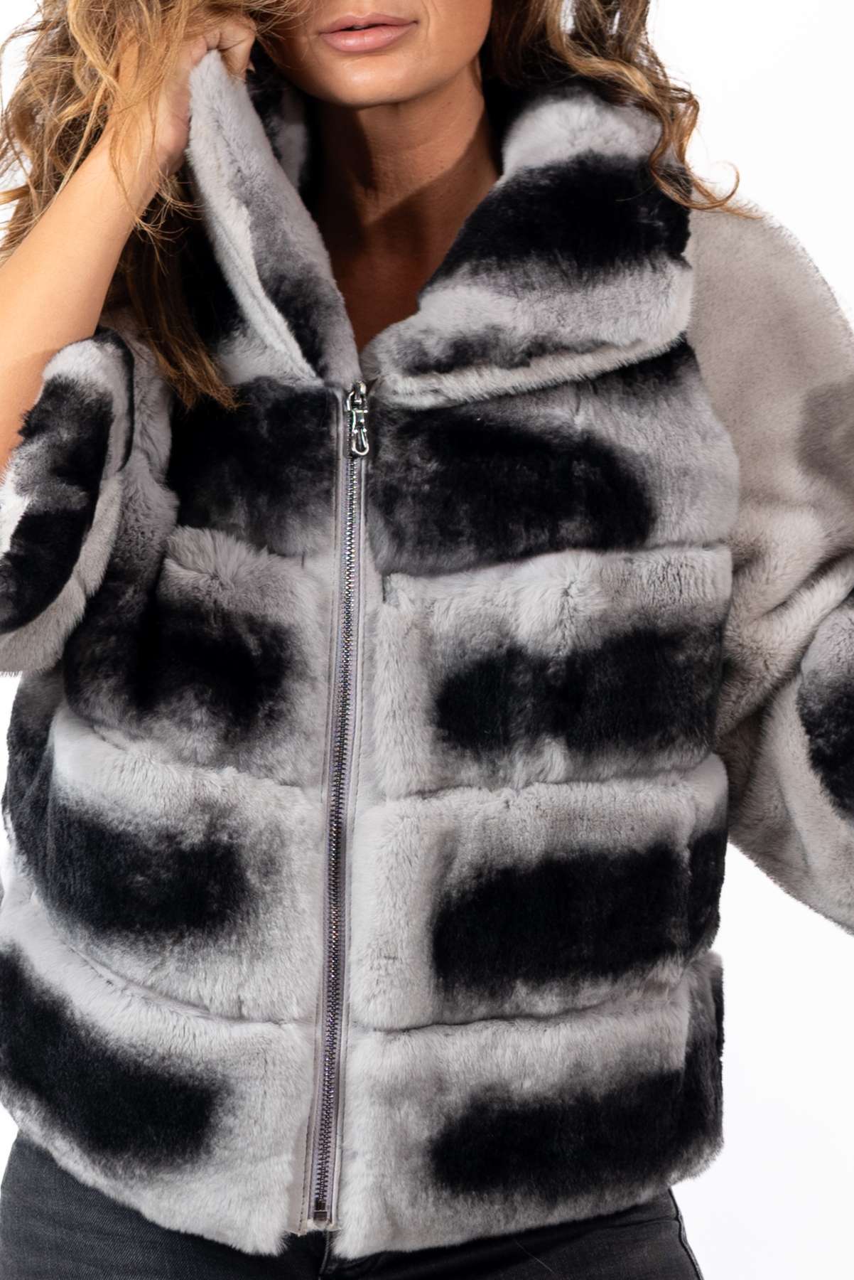 Women's chinchilla coat Diana Grey