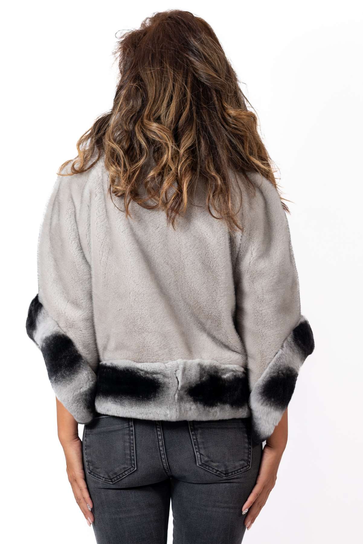 Women's chinchilla coat Diana Grey