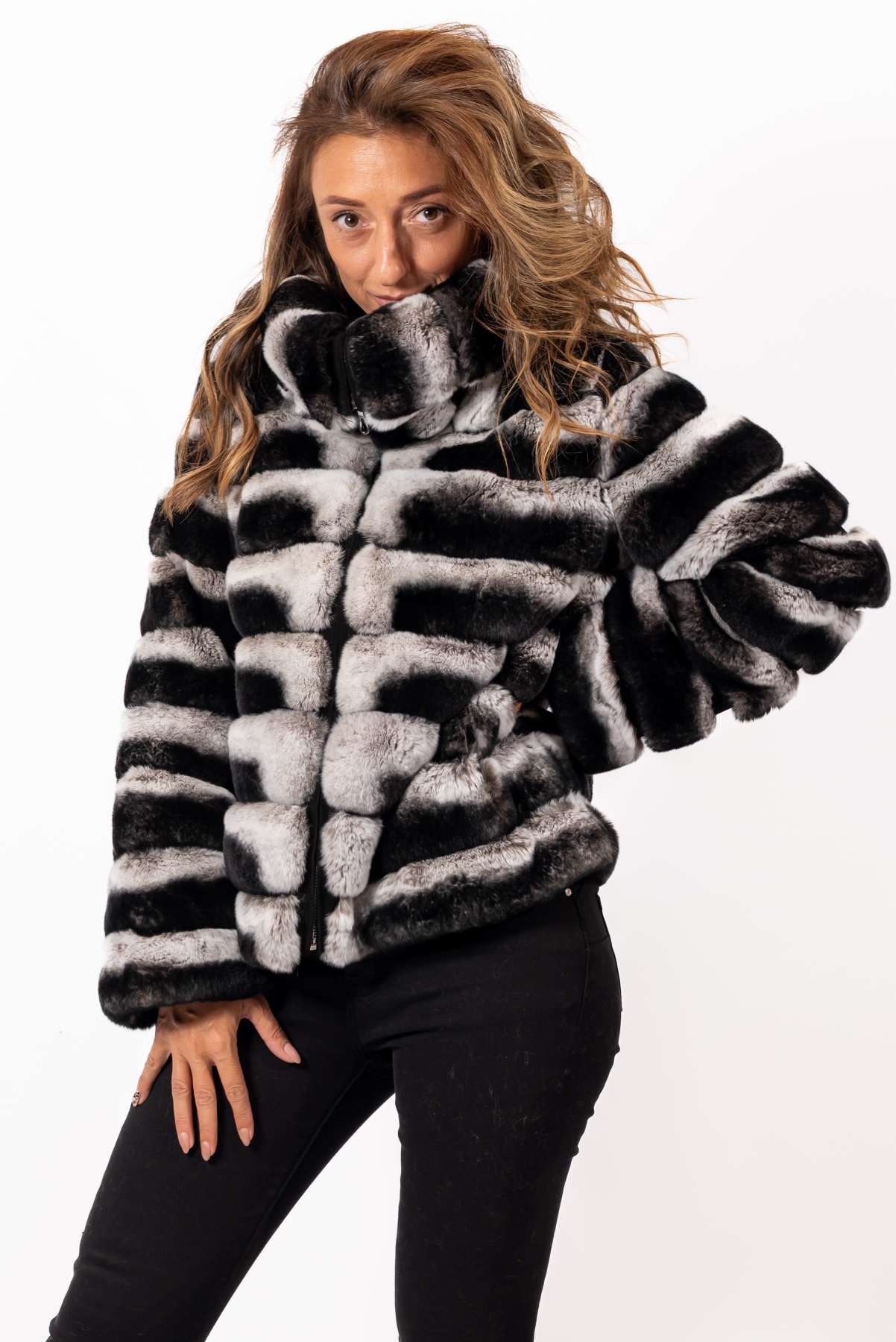 Women's chinchilla coat Galena Natural