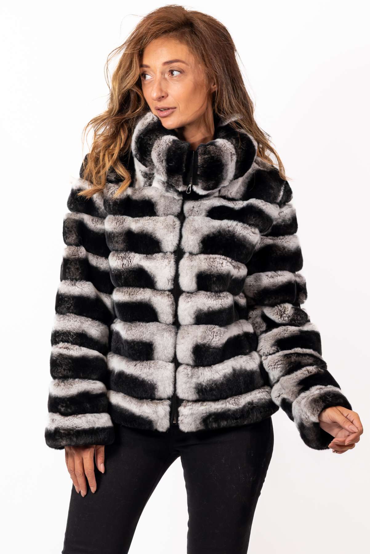 Women's chinchilla coat Galena Natural