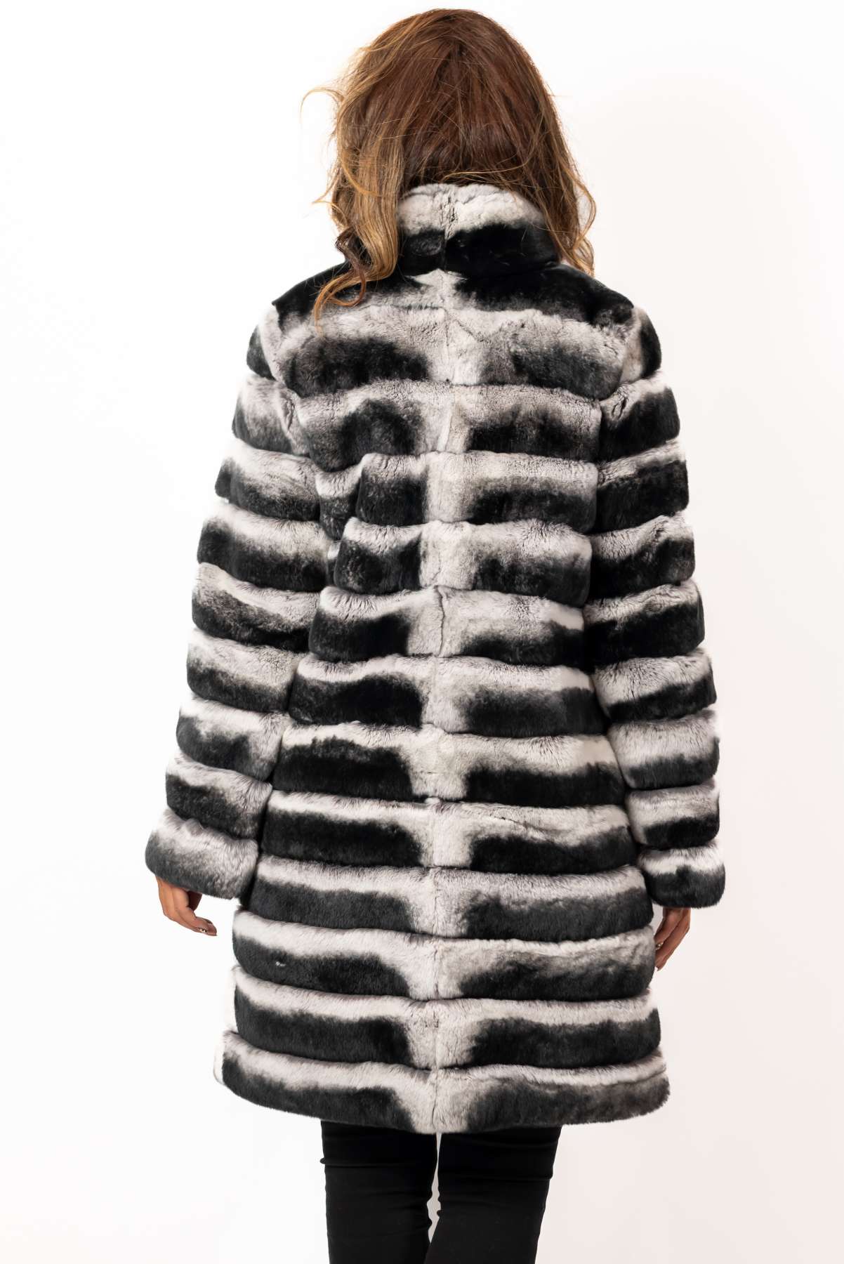 Women's chinchilla coat Valeria 2 in 1