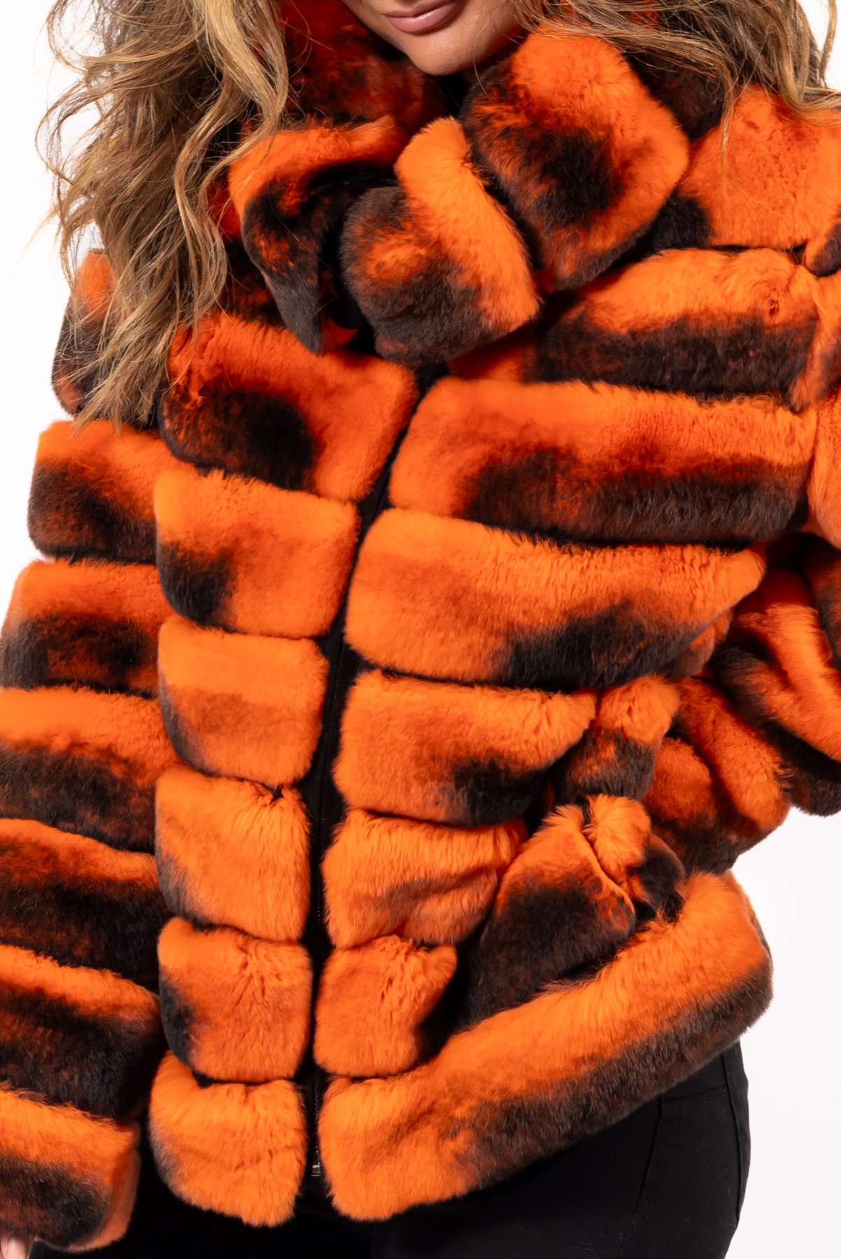 Women's chinchilla coat Galena Orange