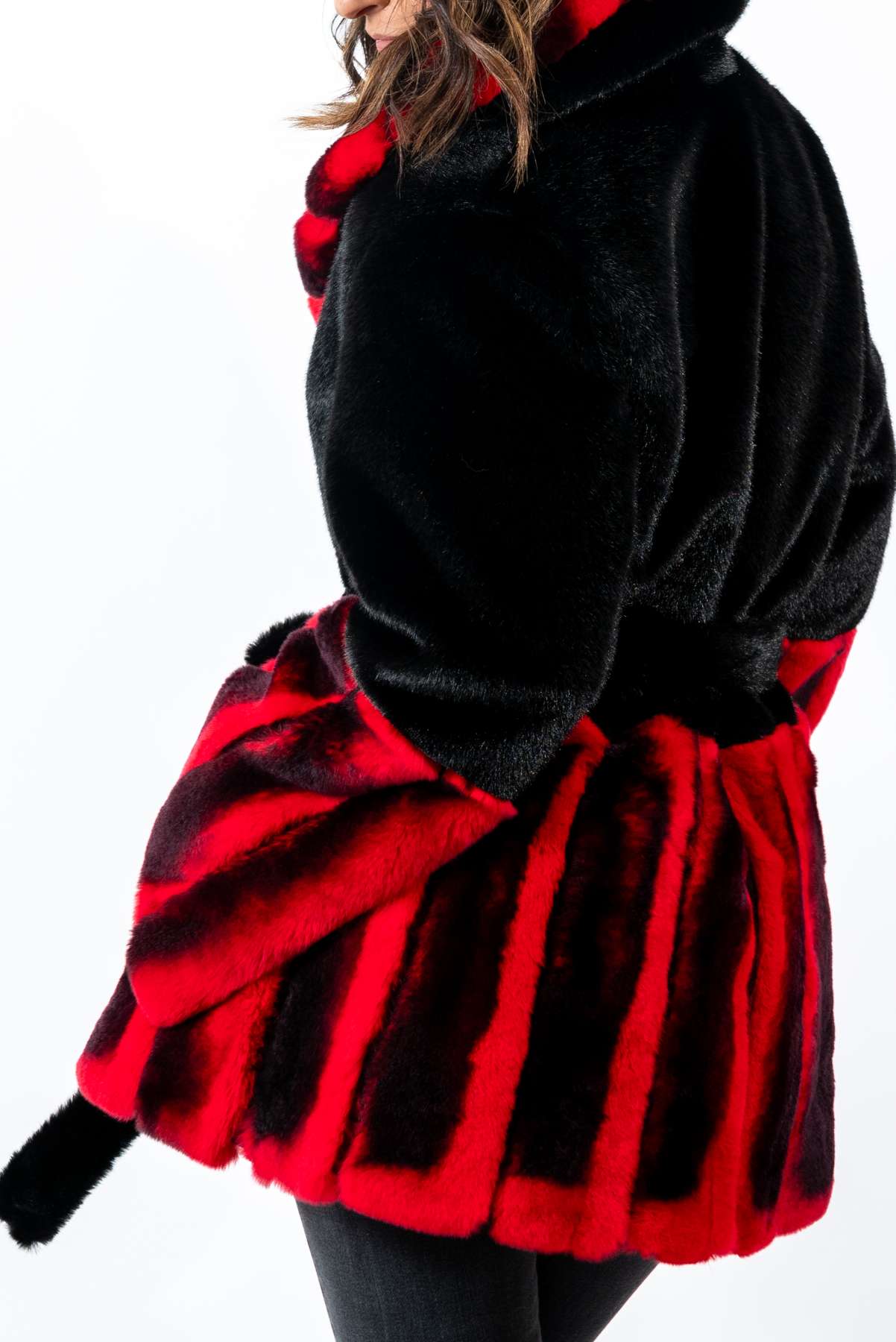 Women's chinchilla coat Alina Red