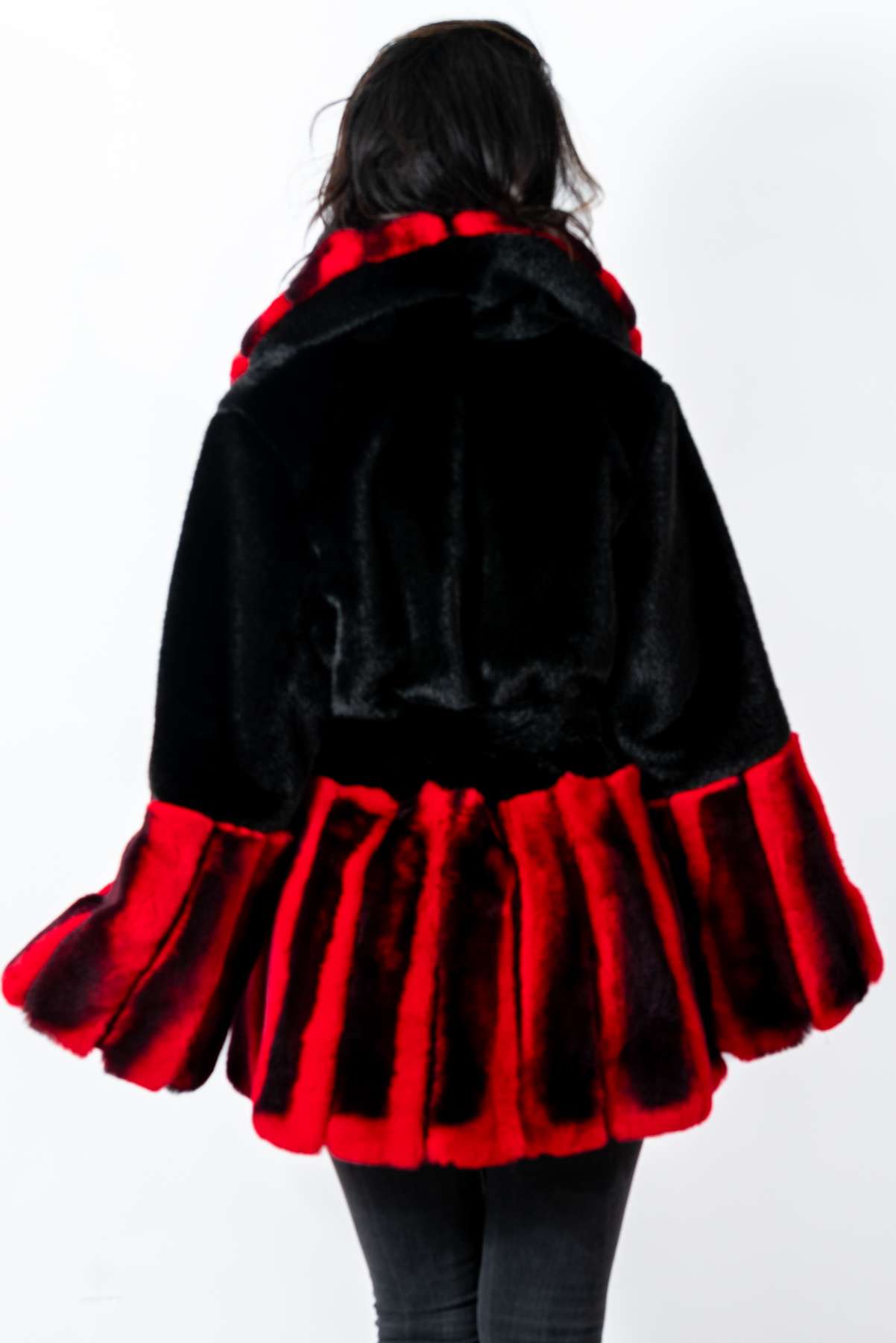 Women's chinchilla coat Alina Red