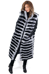 Women's chinchilla coat-vest Valeria Long