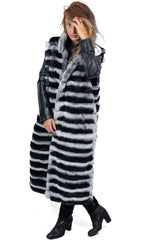 Women's chinchilla coat-vest Valeria Long