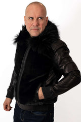 Men's coat Bobby with Black Fox Collar