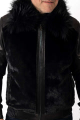 Men's coat Bobby with Black Fox Collar