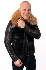 Men's coat Bozhil with Gold Fox Collar